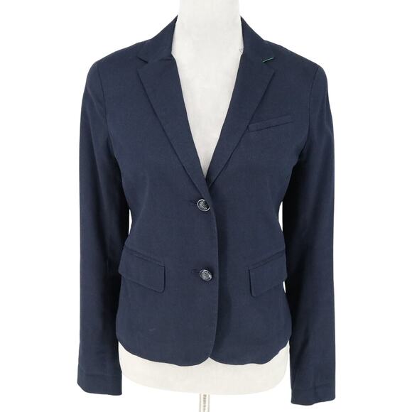 Gap Jacket Womens 0 Navy Blue Academy Blazer Woven Lined Academia Career - Picture 1 of 16